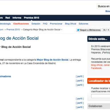 nº 6 Mejor Blog Acción Social Bitacoras